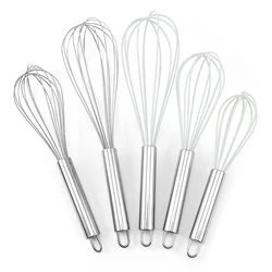 Hot sale 10 inch hand whisk mixer food grade silicone egg whisk baking beaters kitchen cooking tools