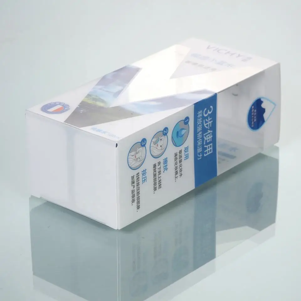 Custom Plastic Skin Care Products Set Packaging Cosmetic Gift Box Clear PET Boxes Foldable pack