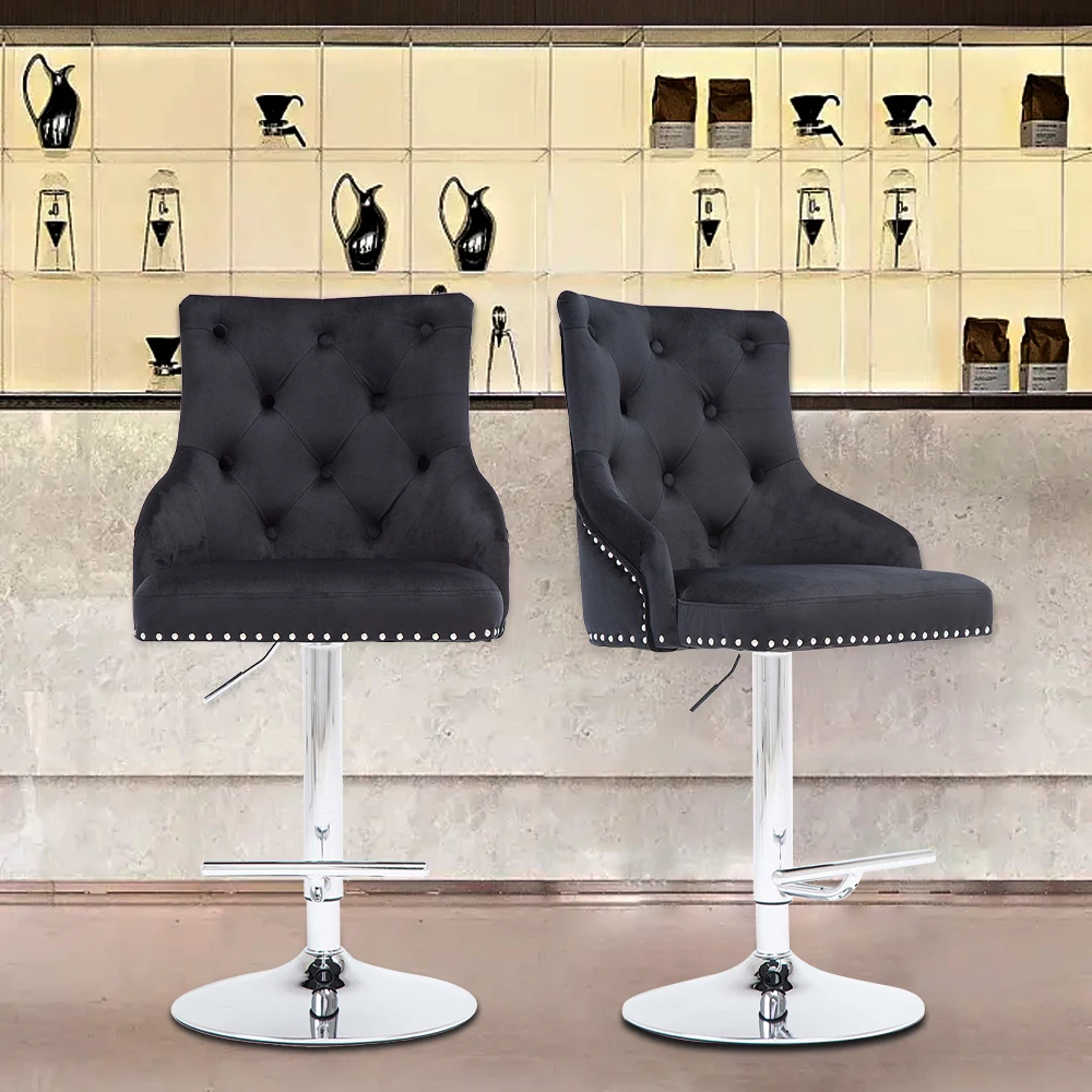 Tabouret De Bar Leather Bar Stool Backrest Counter Swivel Luxury Counter Stools