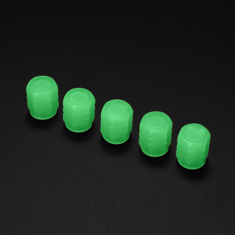 Plastic Tire Valve Caps Dust Cover Glow In The Dark Universal For Car Motorcycle Vehicle
