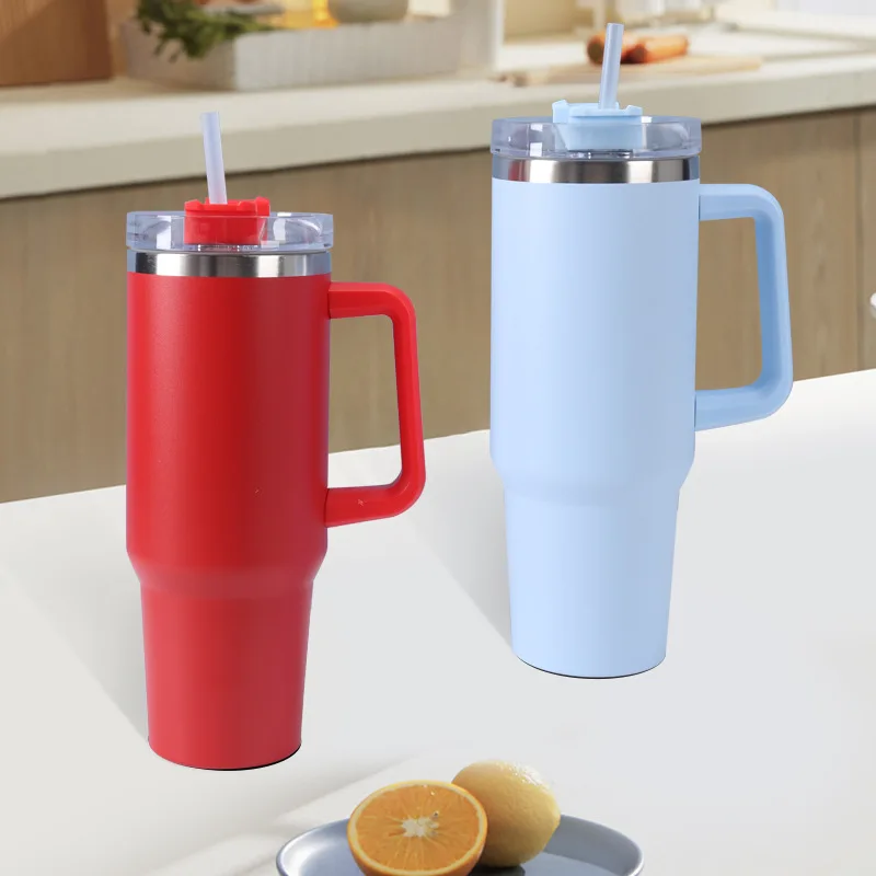 40oz Tumbler Double Wall Vacuum Stainless Steel Travel Mug With Lid and Straw