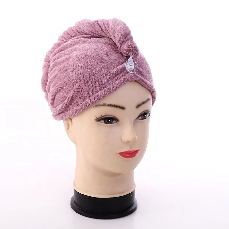Wholesale custom towel for hair drying Spa Wrap plush Hair Head Turban Microfiber Towel microfibre hair towel wrap