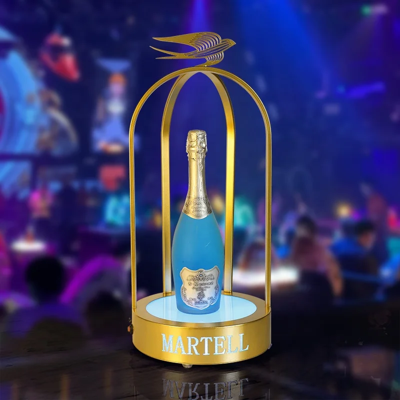 Customized Martel Champagne Display rack VIP Service XO Hennessy Led Bottle Presenter Glorifier