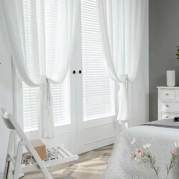 Factory Stock Promotion Heavenly Chiffon curtain fabric designs Polyester For bedroom