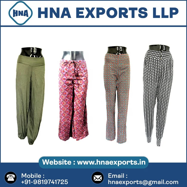 Abstract Design Printed Trendy Wear Ladies Pants Casual Wear Pants For Holiday At Wholesale Price From Indian Supplier