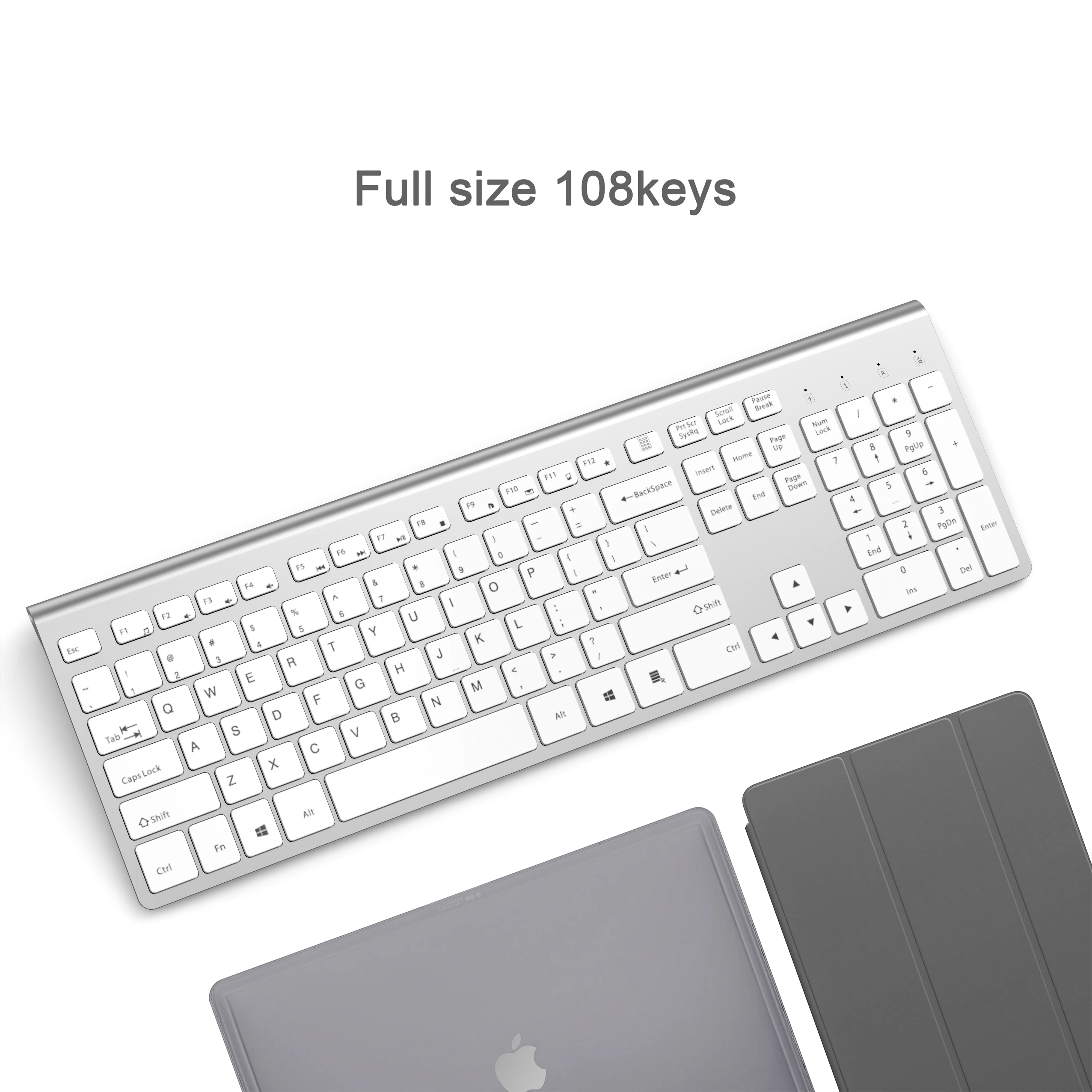 
2021 Keyboard Wireless Rechargeable Full Size Keyboard Spanish/French/Italian/German/English/ Russian Silm for Office 