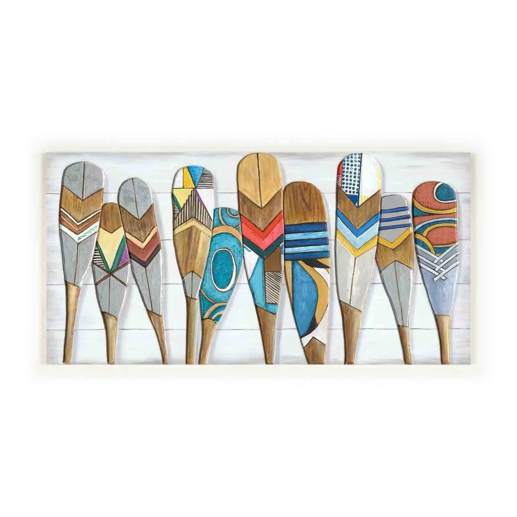 Artree Canvas Art Beach Wooden Wall China Canvases For Landscape Custom Modern Handmade Reproduction Oar Oil Paintings