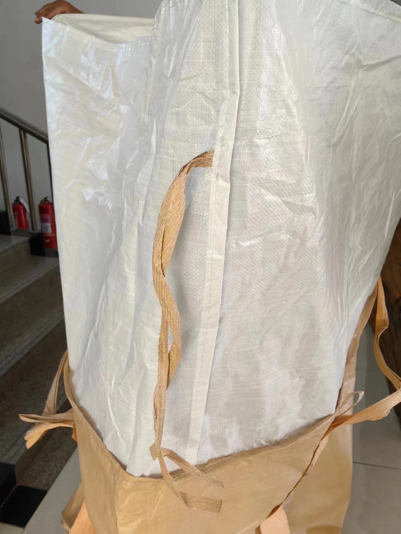 yellow color Japanese pp ton bag 110*110cm construction waste bags 1 ton pp woven bags