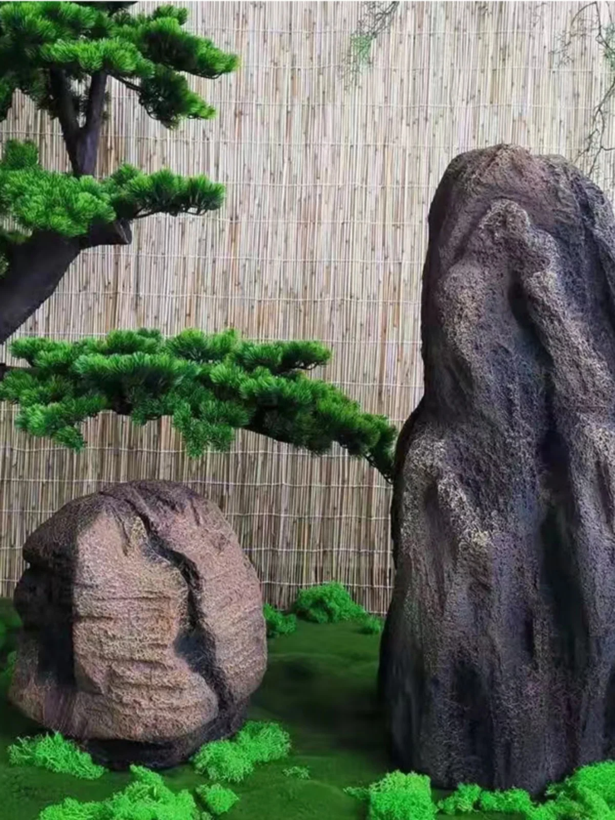 Fake Fiberglass Plastic Landscaping Stone,  Artificial Rock Garden Decoration, Outdoor Large Rockery Stone For Hotel Outdoor