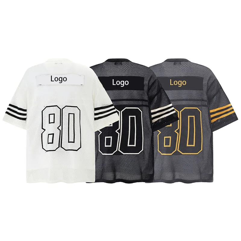 crew neck boxy fit mesh jersey tshirt custom comfort and durable ribbed neckline loose polyester t shirt cropped mesh jersey men