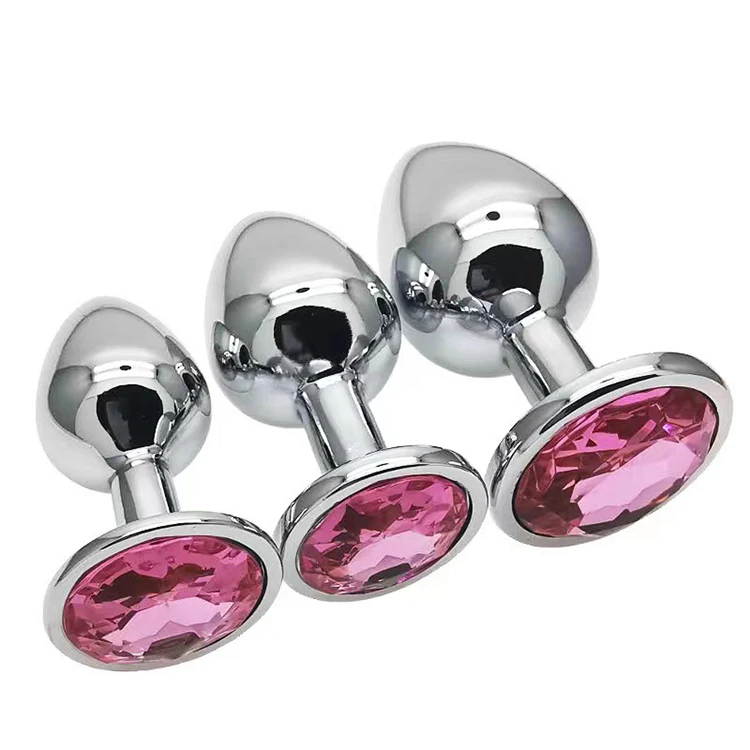 Original 3 Pcs Luxury Jewelry Design Fetish Stainless Steel Anal Butt Plug Unisex Masturbation Anal Stimulation Toy