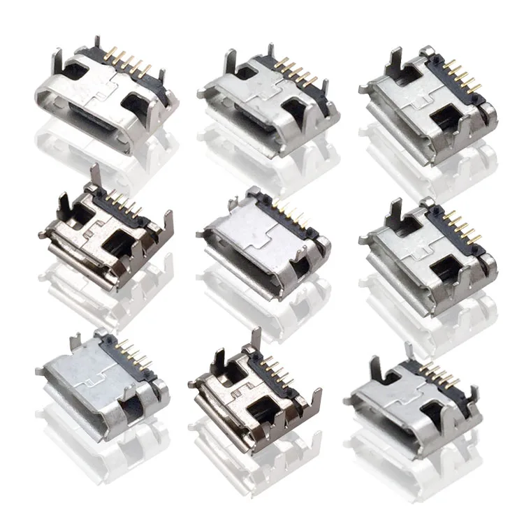 5-pin Micro USB Socket Jack For Mobile Phone Charging Port PCB Board 5pin B Type Female Micro USB Connector