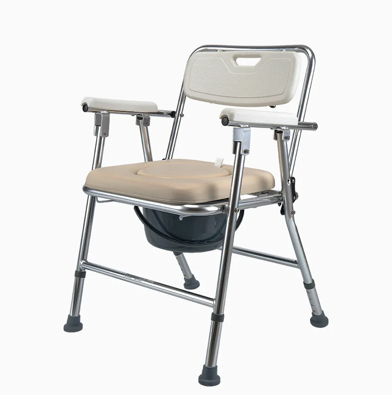 OEM Lightweight non-slip aluminum alloy or plastic toilet chair foldable commode chairs for elderly