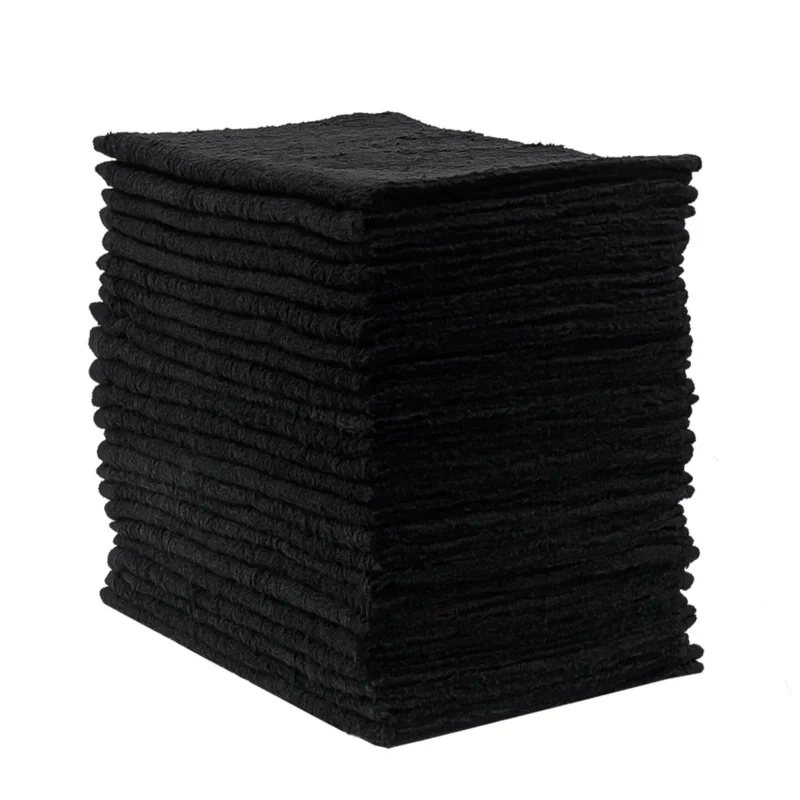 100% cotton barber Black hair towel Anti bleach stain proof salon towel for hairdresser