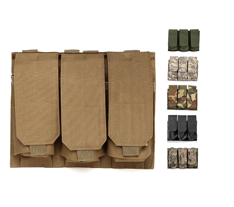 Outdoor Tactical MOLLE Triple Magazine Pouches Hunting Camouflage Mag Pack Tactico Tool Gear Molle Assault Magazine Bags CH-078