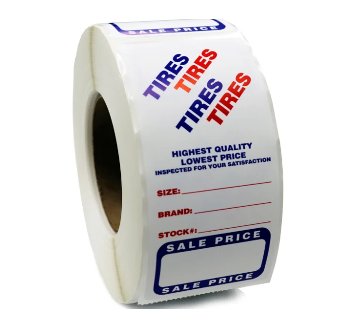 Special used more adhesive self-adhesive tire label plastic bag label materials with increased rubber glue
