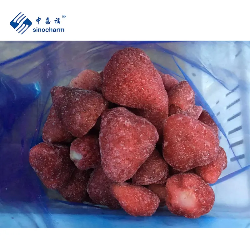 Sinocharm BRC-A Approved 25-35mm High Quality Strawberry IQF Fruits Factory 1kg Retail Package Frozen Strawberry