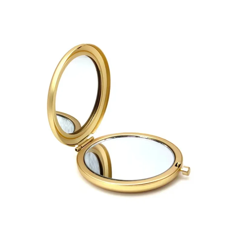 Portable Handheld Travel Pocket Mirrors Round Led Makeup Light Mirror With Custom Logo