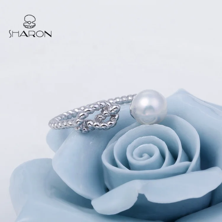 Manufacturer Price Women Piston Clover Finger Jewelry 925 Sterling Silver Ring Mounting for Pearl