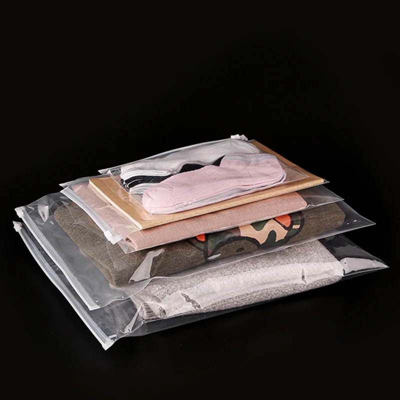 Custom printed eco friendly plastic packaging cpe plastic zipper lock bags for shoes clothing underwear packaging