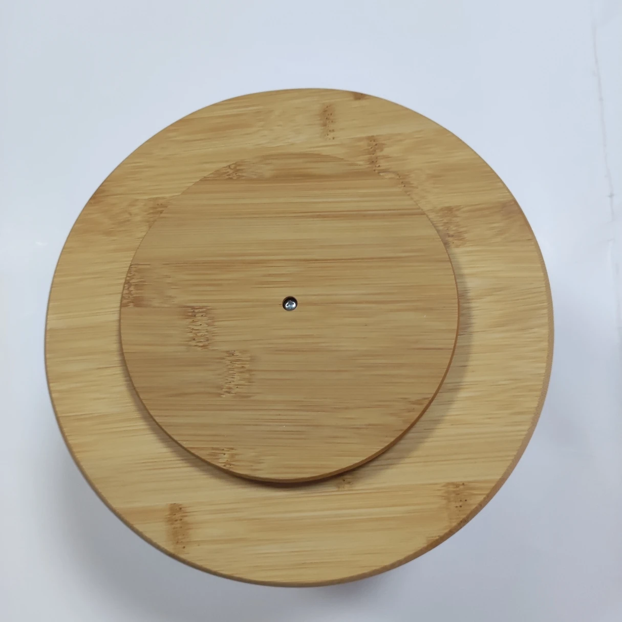 Free samples 2 Tier Lazy Susan Wooden Turntable Tray for Food Serving Best Kitchen Organizer Spice and Snacks