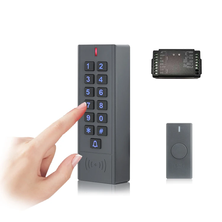 waterproof plastic standalone keypad door exit button wireless access controller kit