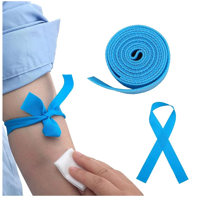 Hot Sale CE ISO TPE Quick Release Latex Free Emergency Blood Collection Elastic Disposable Tourniquet Medical
