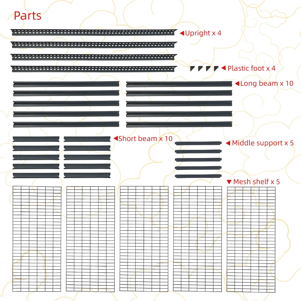 5 tier boltless storage shelves system metal wire shelving unit heavy duty shelf