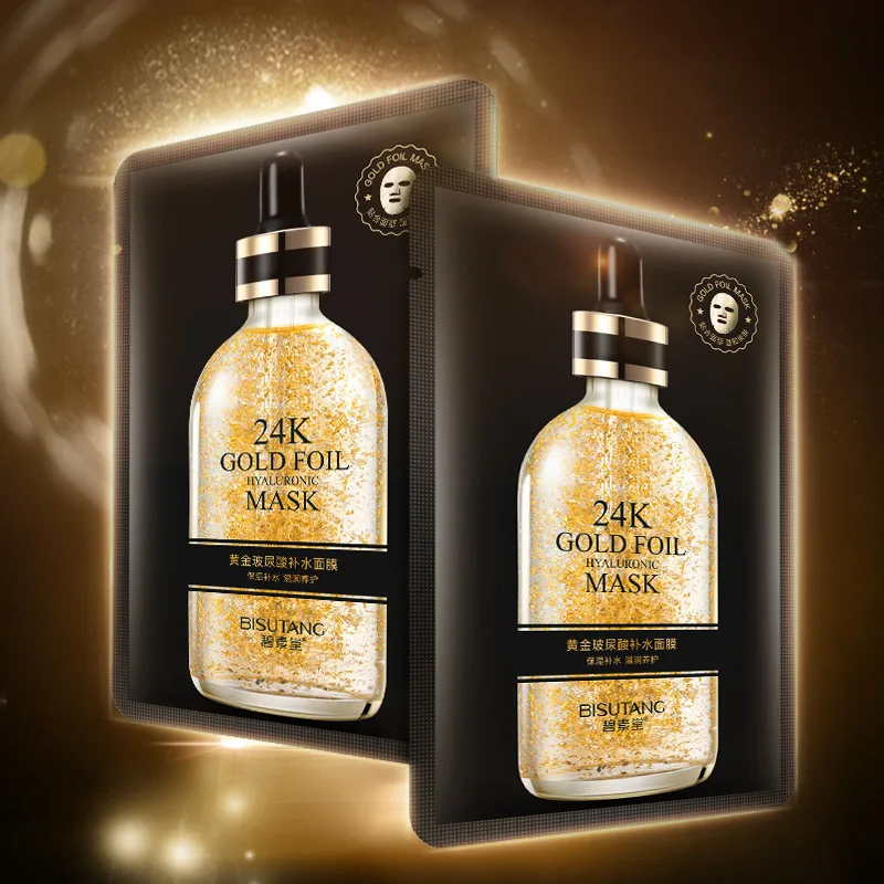 Organic Brightening 24k Gold Face Mask Moisturizer Oil Control Korea Skin Care Facial Sheet Mask