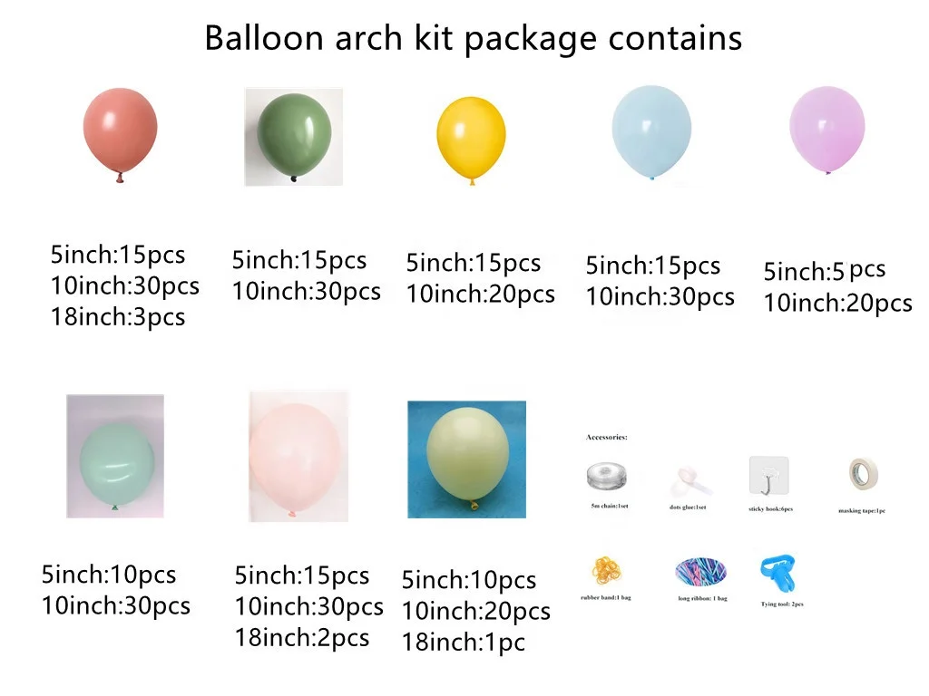 Macaron colorful colors spring theme Balloon Arch Garland kit for girl birthday baby shower Party wedding Anniversary decoration