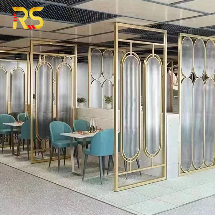 modern stainless steel wood paravent room divider stand partition design for living room