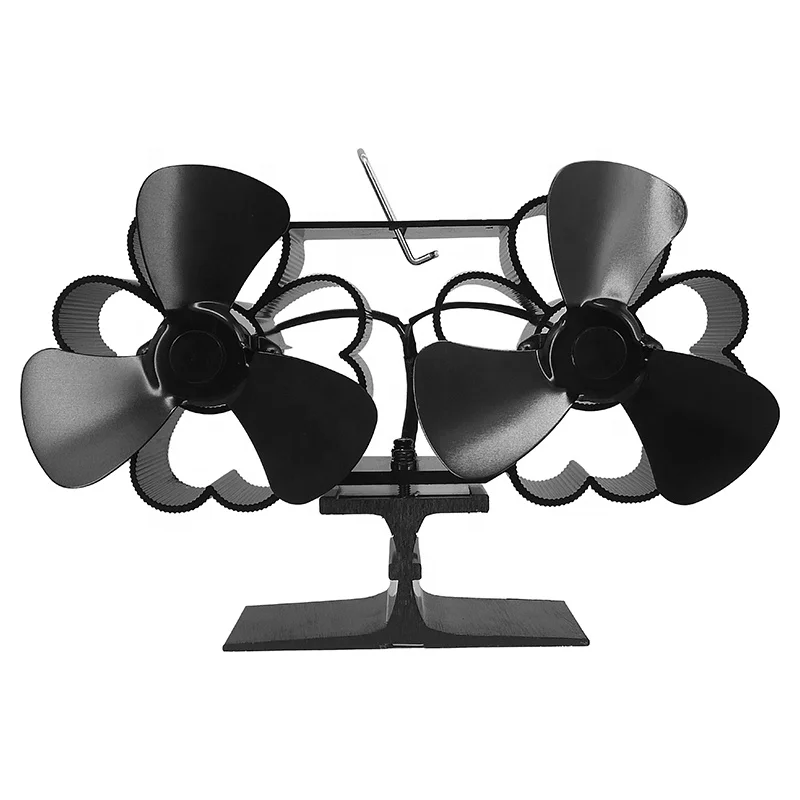 2021 New design Double heads Heat powered stove fan for wood burner