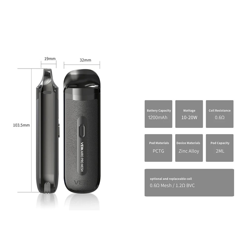 
Hot Search Vape Pen VEIIK airo Pro 2ml Pod Vape kit Ajustable airflow With Gift Case Electric Smoking 