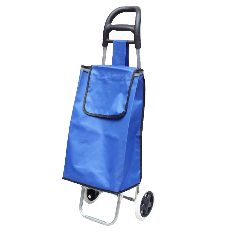 Hot Sale Reusable Supermarket Shopping Trolley Foldable Single Wheel Shopping Bag Cart With Large Handle
