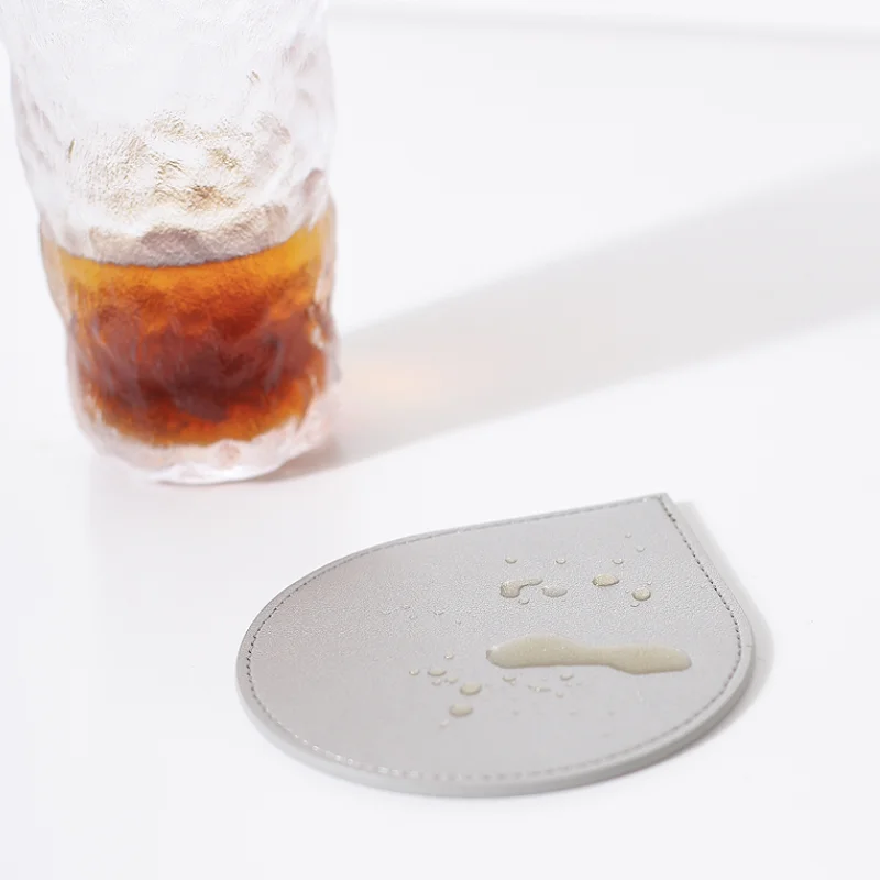 2022 High Quality PU Leather Coaster Drinks Coaster Leather Coffee Tea Cup Mats Coffee Drink Coaster
