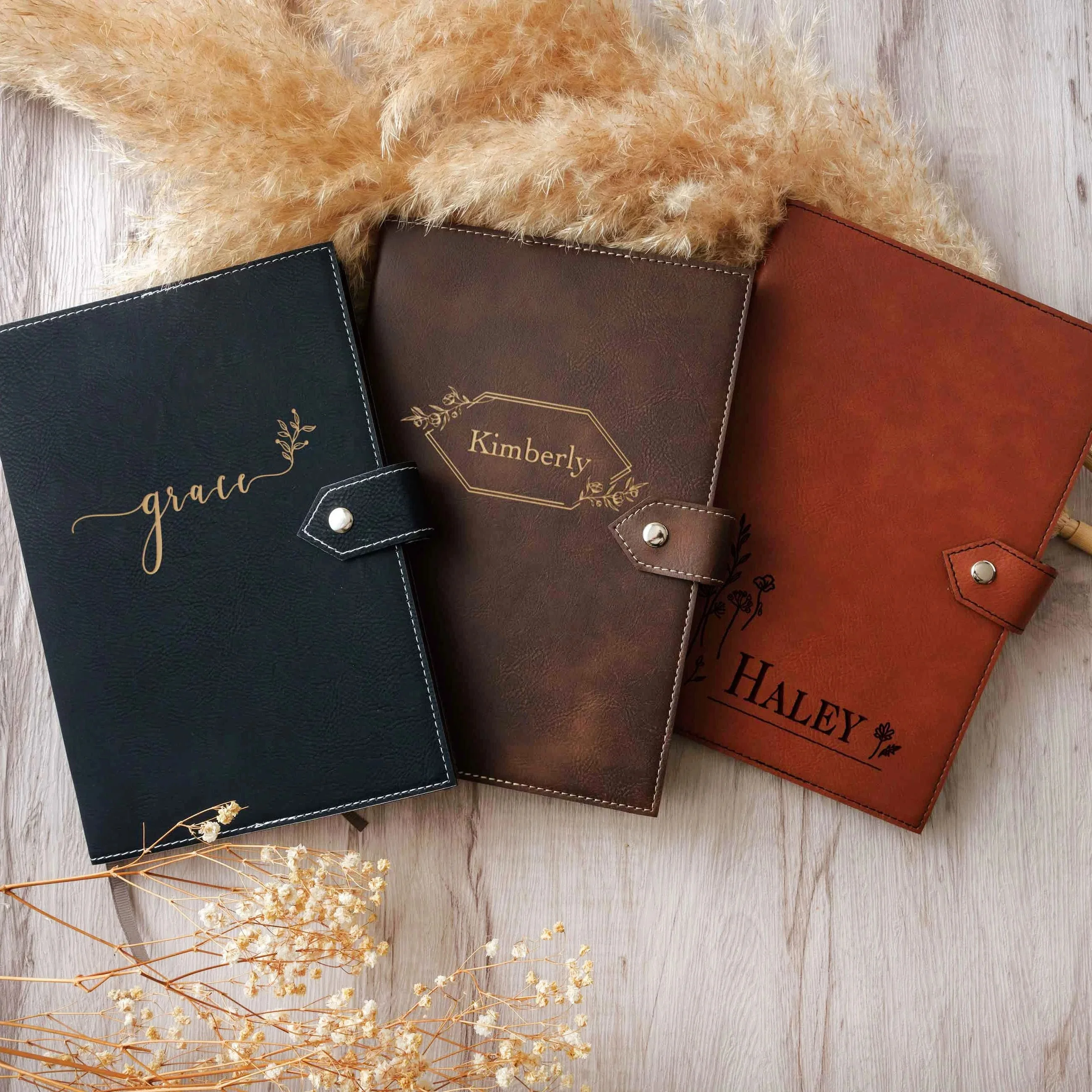 Custom Logo A5 Notebooks Handmade Laserable leatherette Journal Covers Luxury Notebook Cover