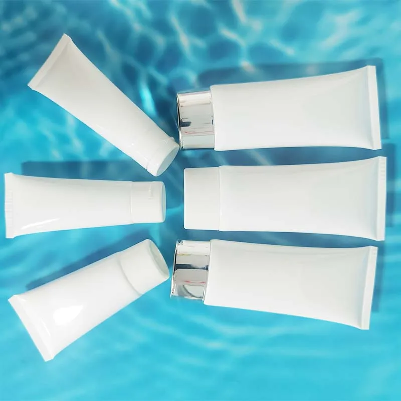 Manufacturers 100g Packing Facial Tubes Round Shape Gold Color Skin Care Cosmetic Plastic Tube with Cap