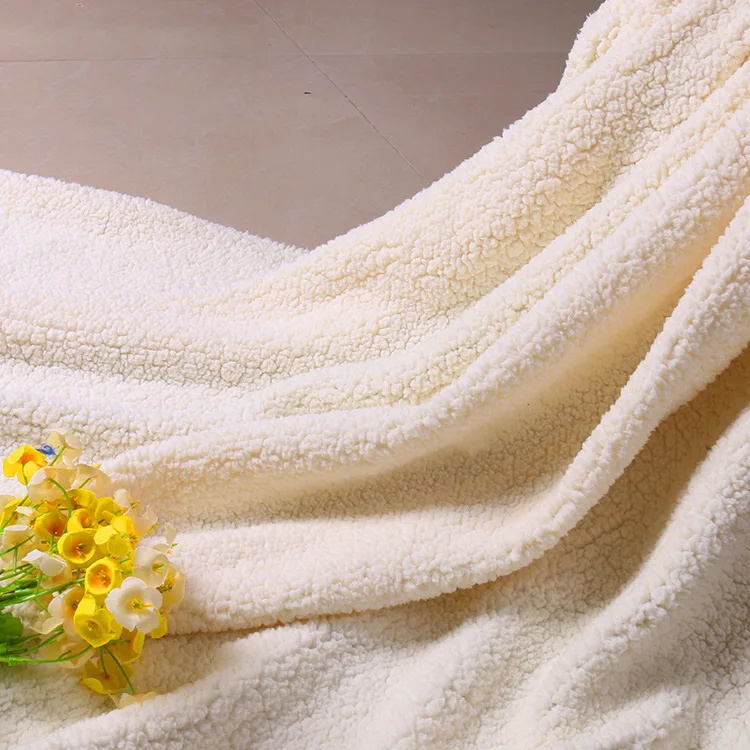 Winter Coat 100% Polyester Brush  Sherpa  Fabric Faux Fur Sherpa Teddy Fleece Fabrics For Blanket Warm Coat