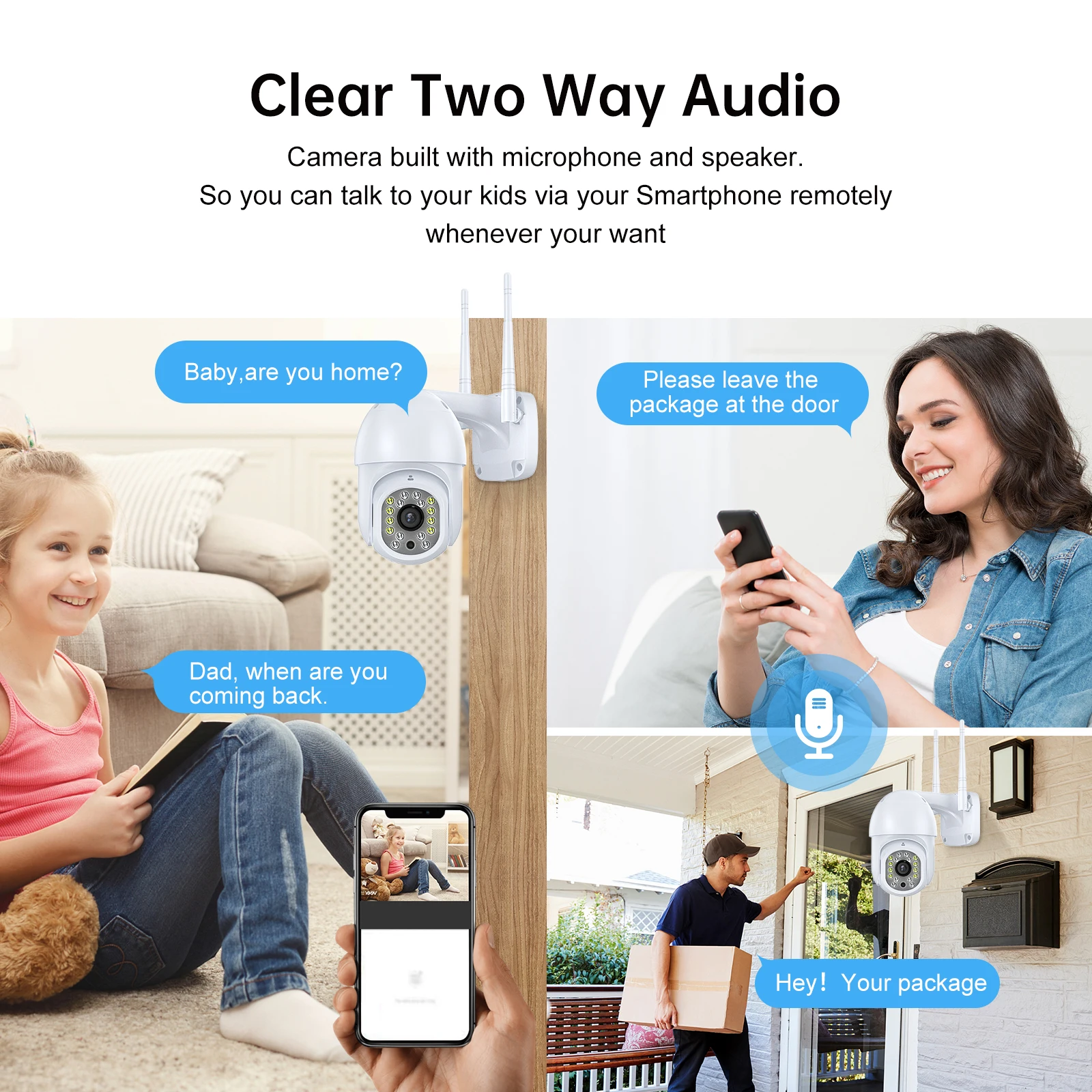 Уличная беспроводная камера видеонаблюдения EDUP IP66 Wi-Fi 1080p