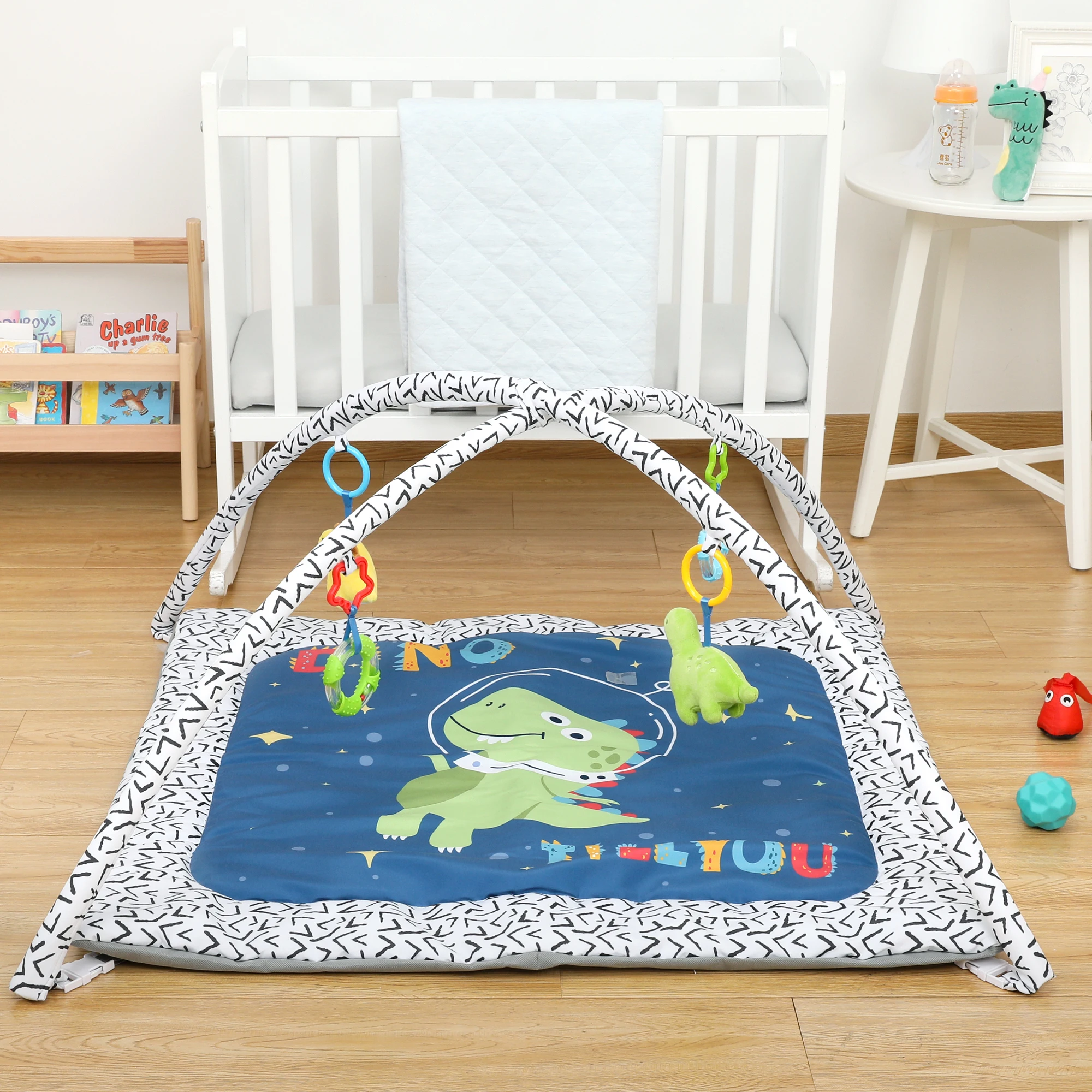 Dinosaur Washable Baby Gym Activity Center with Mat Early Development Playmats Infant Activity Play Mat