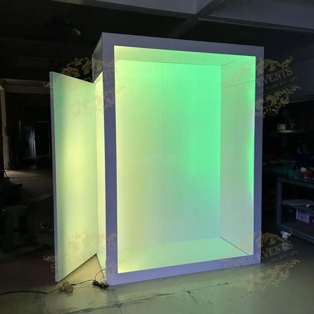 New vogue photo booth backdrop box PVC Wedding party decoration props Magazine Box Photo Booth with led light with doors