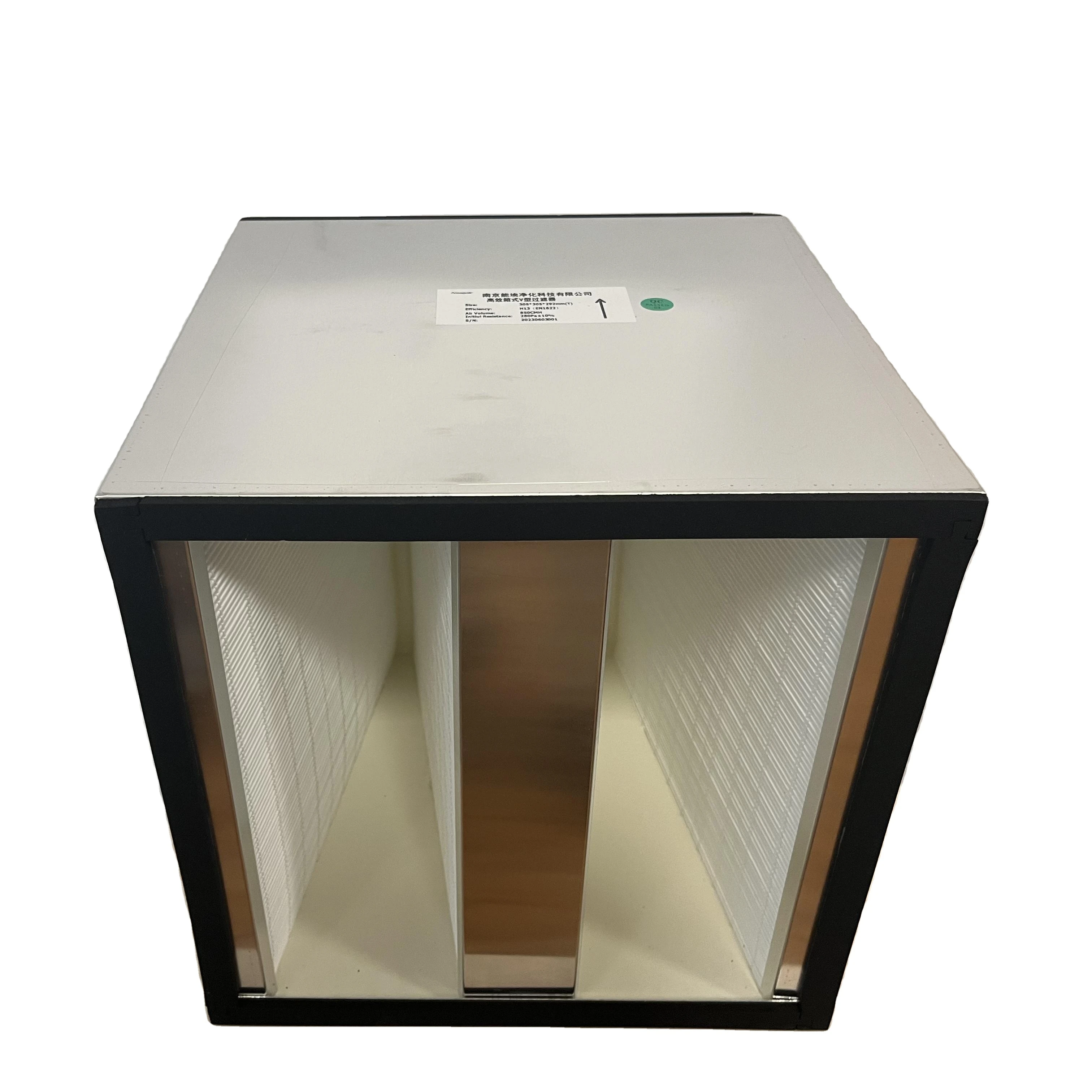 High Efficiency Box Type V Bank Air Filter for HVAC System High Quality Fiberglass Material for Air Purification