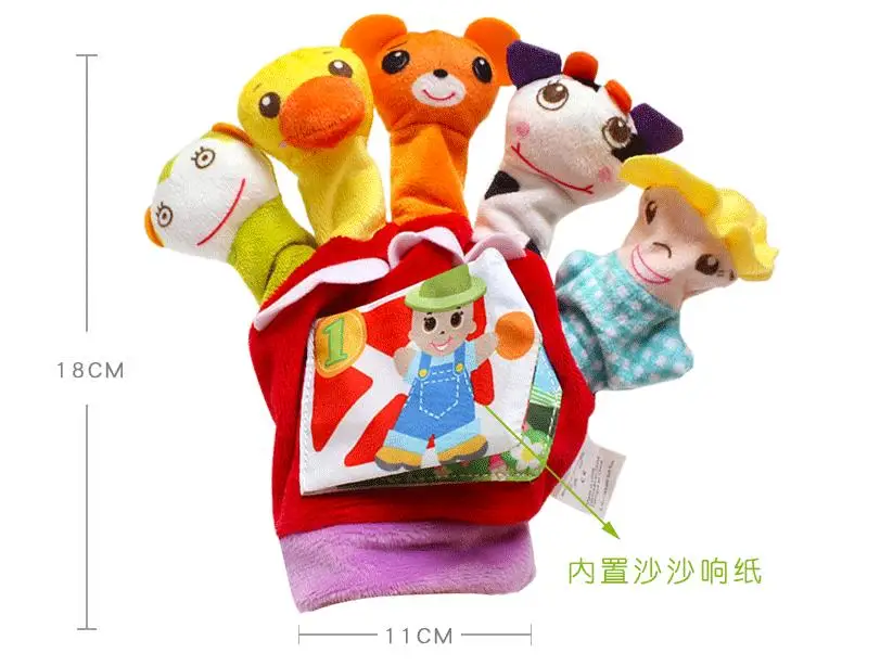 
Hand finger plush puppets glove Animal children early education toys 