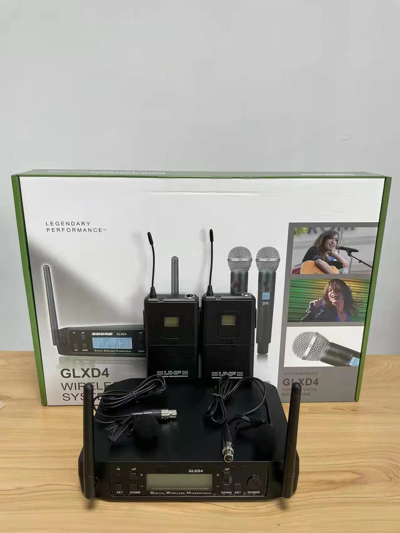 Glxd4 Sm58 Cheap Price Uhf Dual Channel Handheld Lavalier Headset Long Range Wireless Microphone For Shure