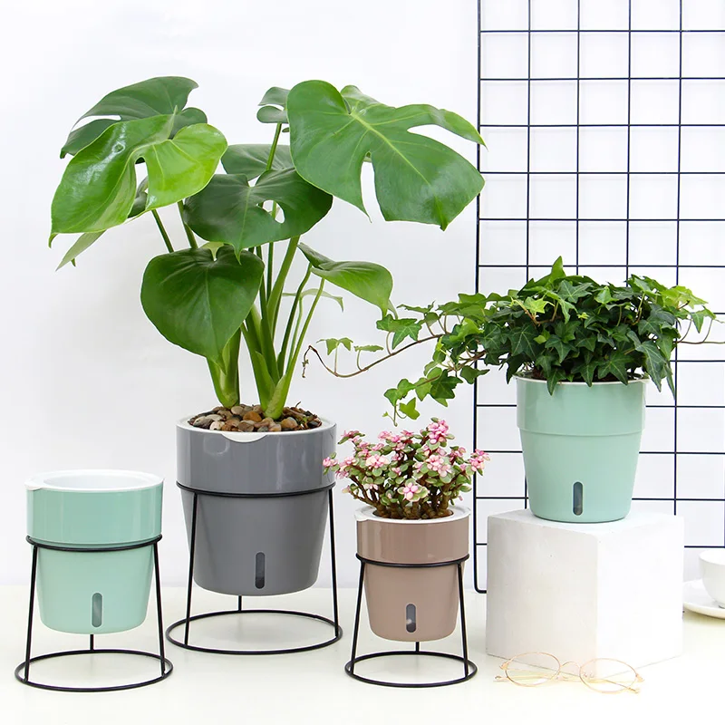 Oliz A603/605/607 plastic flower pots home garden vegetable self watering plant pot  for indoor plants