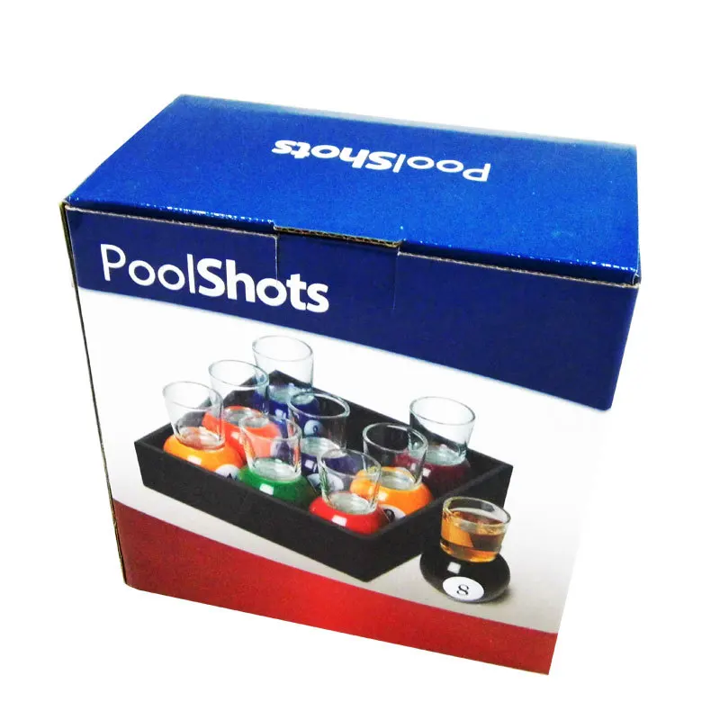 Billiards glass wine cup game for party or bar gambling 9 cups billiards game billiards glass game