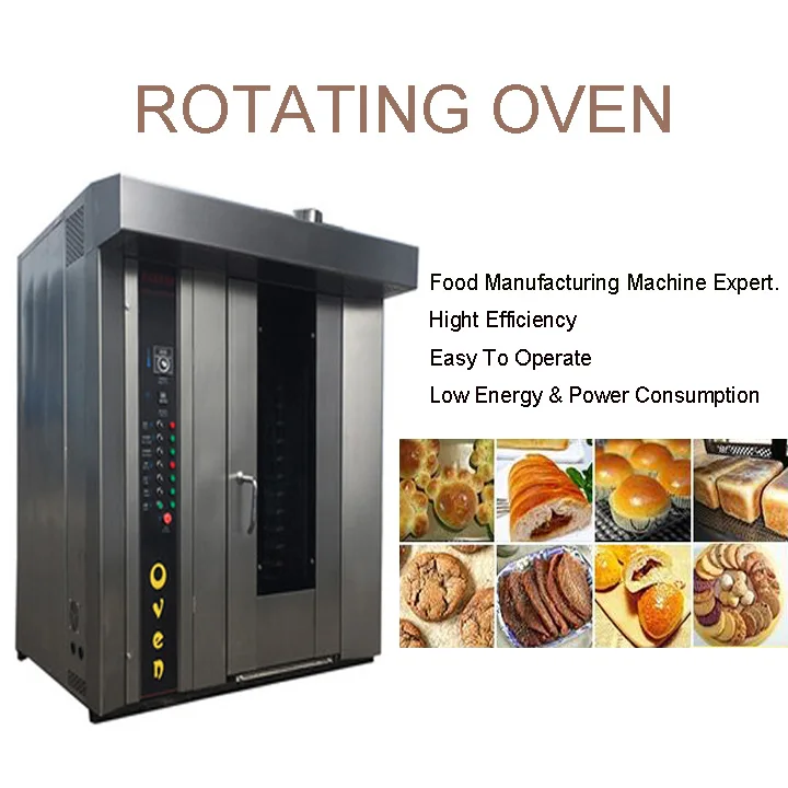 Commercial bakery rotary oven 32 trays hot air rotary furnace baking oven for bread and cake