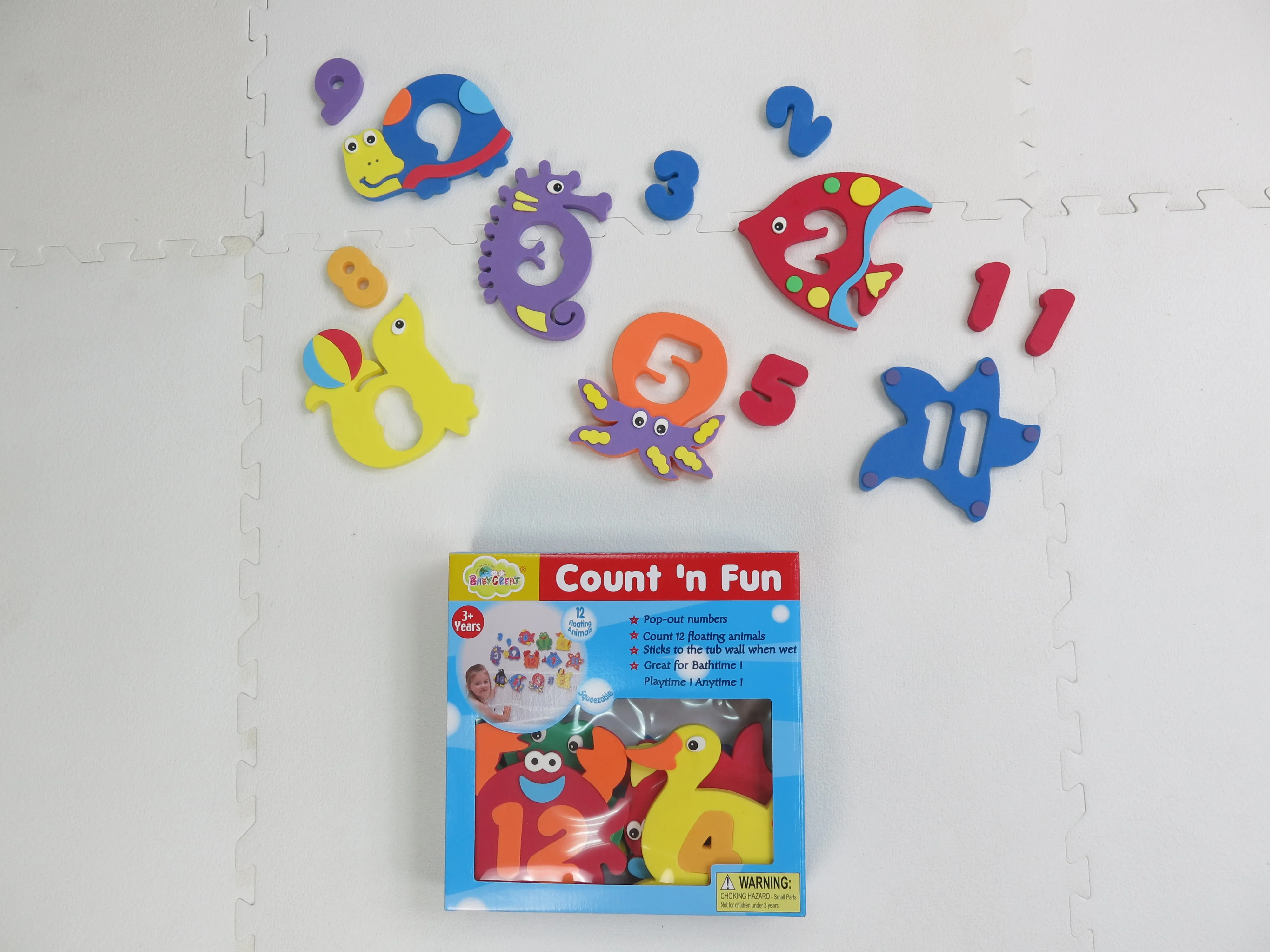 Excellent 10mm Thick Digital Animals Bath Toys for Children for Indoor Swimming Pool Use