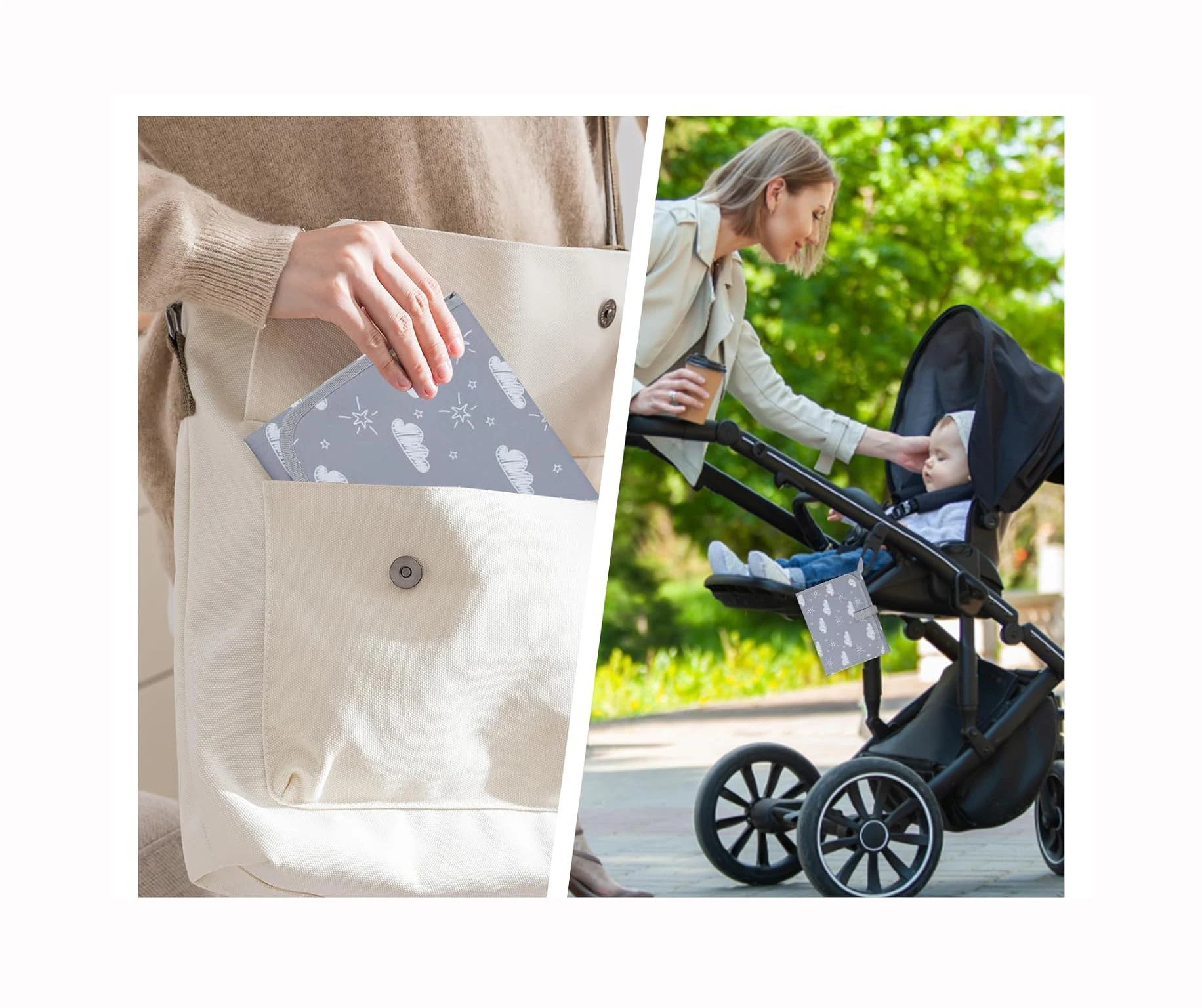 Luxury Soft Reusable Waterproof Changing Pad Cover Portable Foldable Table for Baby Travel