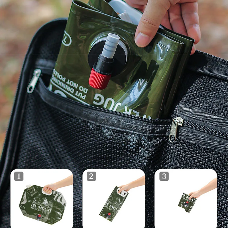 7.5L Collapsible Water Storage Carrier Portable Water Container with Spigot,Camping Water Bag